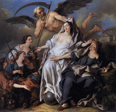 Jean-François de Troy, An Allegory of Time Unveiling Truth, 1733_