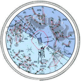 General plan of the early Celtic burial mound with sky constellations.