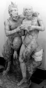 Statuette du dieu Pan et son éromène, Daphnis, 1er siècle av. J.-C., Musée archéologique national de Naples