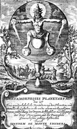 Frontispiece from Monte-Snyders Metamorpohosis planetarum, 1663