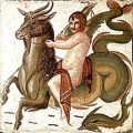 Eros Riding the Goat-Fish Aegipan. Mosaic, end of 2nd century AD