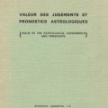 Valeur des Jugements et Pronostics Astrologiques