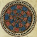 Astrological chart in Hebrew -Illuminated manuscript in the British Museum